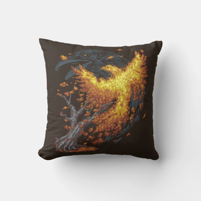 Fall Rising Throw Pillow (Front)
