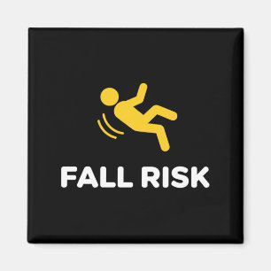 Fall Risk Funny Safety Humour Sign Falling Icon Magnet