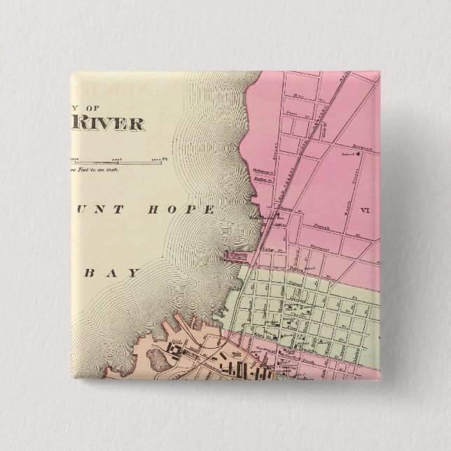 Fall River 2 Inch Square Button (Front)