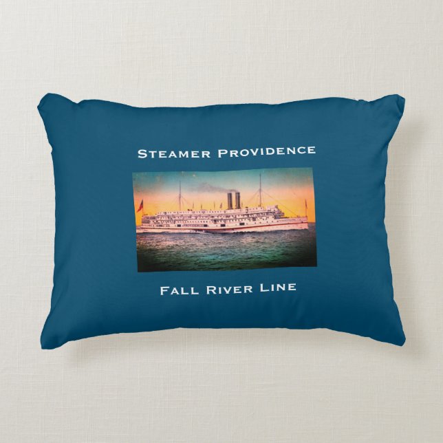 Fall River Line, Steamship 'Providence' to NYC Accent Pillow (Front)
