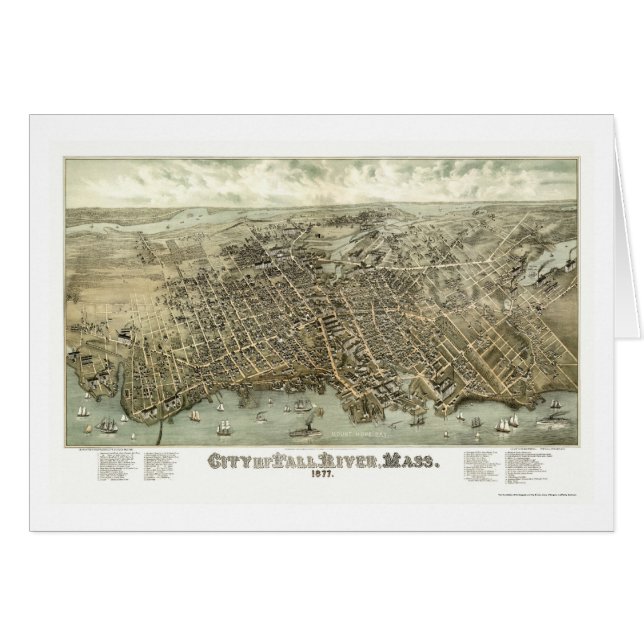 Fall River, MA Panoramic Map - 1877 (Front Horizontal)
