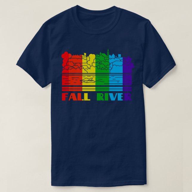 Fall River Pride  Fall River LGBT Gift LGBTQ Suppo T-Shirt (Design Front)