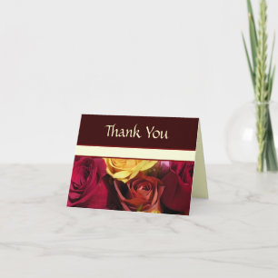 Fall Roses Thank You Card