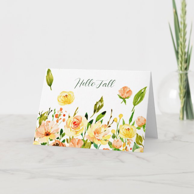 Fall roses with custom text card (Front)
