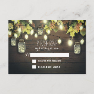 Fall RSVP cards with twinkle lights mason jars