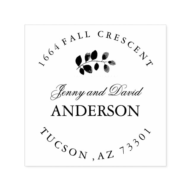 Fall Rubber Address Stamp (Design)