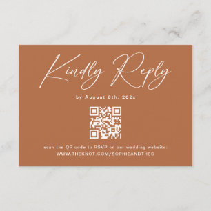 Fall Rust Burnt Orange Wedding RSVP Enclosure Card