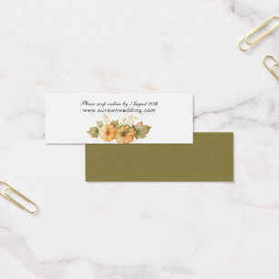 Fall Rust Leave Pumpkin Wedding Website RSVP Card