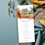 Fall Rust Orange Mountain Trees Wedding Program<br><div class="desc">If you need any further customisation please feel free to message me on yellowfebstudio@gmail.com.</div>