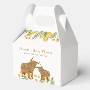 Fall Rustic Boho Highland Cow Baby Shower  Favor Box