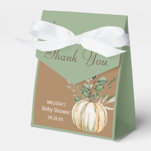 Fall Rustic Brown Floral Greenery Thank You Favor Box