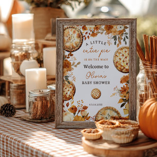 Fall Rustic Cutie Pie baby shower welcome Poster