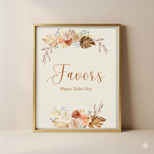 Fall Rustic Favors Please Take One Bridal Shower Poster