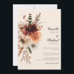 Fall Rustic Floral Boho Wedding Invitation<br><div class="desc">Set the tone for your special day with our Fall Floral Wedding Invitation. Featuring rich fall colours and delicate floral designs,  this invitation exudes warmth and sophistication,  perfect for a timeless autumn wedding. Matching items in our store Cava Party Designs.</div>
