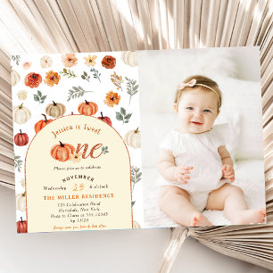 Fall Rustic  Sweet One BIrthay Party Photo Invitation