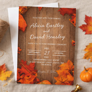 Fall Rustic Wedding Invitation
