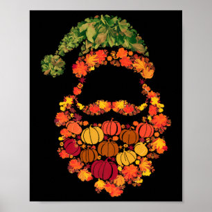 Fall Santa Claus Thanksgiving Autumn Pumpkin Women Poster