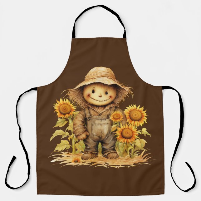 Fall Scarecrow and Sunflowers  Apron (Front)