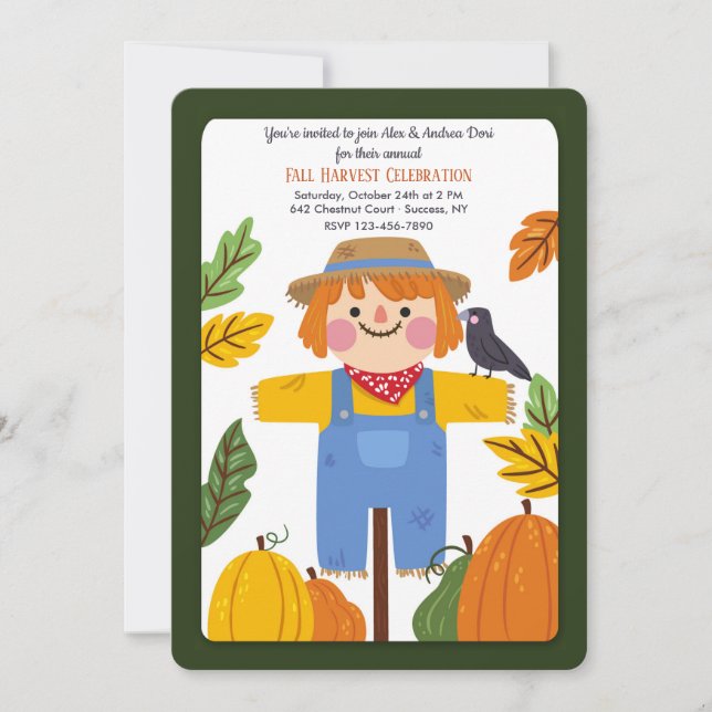 Fall Scarecrow Invitation (Front)