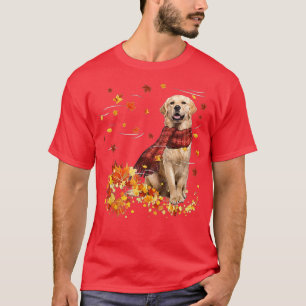 Fall Scarf Golden Retriever Dog Autumn Falling Le T-Shirt