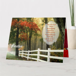 Fall Scene Custom Pastor Appreciation From All Thank You Card