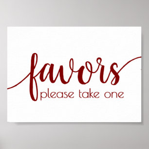 Fall Script   Autumn Burnt Orange Favour Table Sig Poster