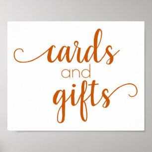 Fall Script   Burnt Orange Cards and Gifts Sign