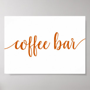 Fall Script   Rustic Burnt Orange Coffee Bar Sign