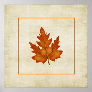 Fall Season Artwork :: Orange Leaf Design Poster