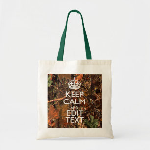 Fall Season Camouflage Keep Calm Your Text Tote Bag
