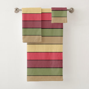 Fall Season Earth Tone Colours On Watercolor Paper Bath Towel Set