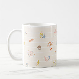 Fall Season Elements Seamless Pattern. Colourful R Coffee Mug