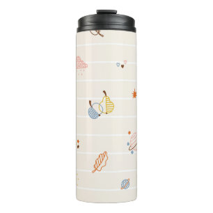 Fall Season Elements Seamless Pattern. Colourful R Thermal Tumbler