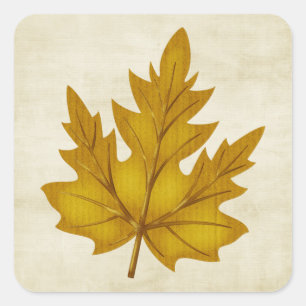 Fall Season Golden Leaf Customizable Sticker