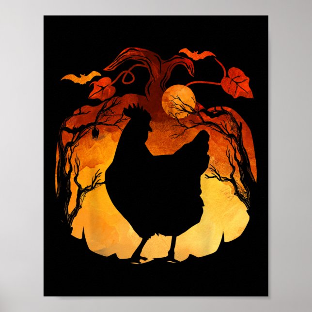 Fall Season Halloween Chicken Costume  Poster (Front)