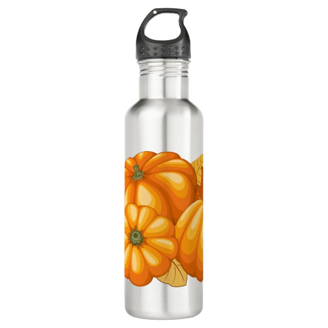 Fall Season Halloween Pumpkins Pattern 710 Ml Water Bottle (Front)