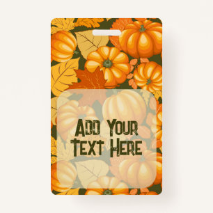 Fall Season Halloween Pumpkins Pattern Badge