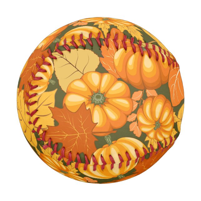 Fall Season Halloween Pumpkins Pattern Baseball (Front Left)