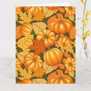 Fall Season Halloween Pumpkins Pattern Card