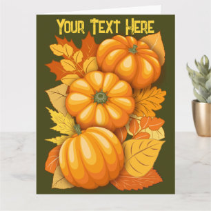 Fall Season Halloween Pumpkins Pattern Card