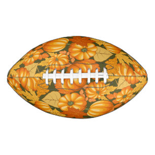 Fall Season Halloween Pumpkins Pattern Football