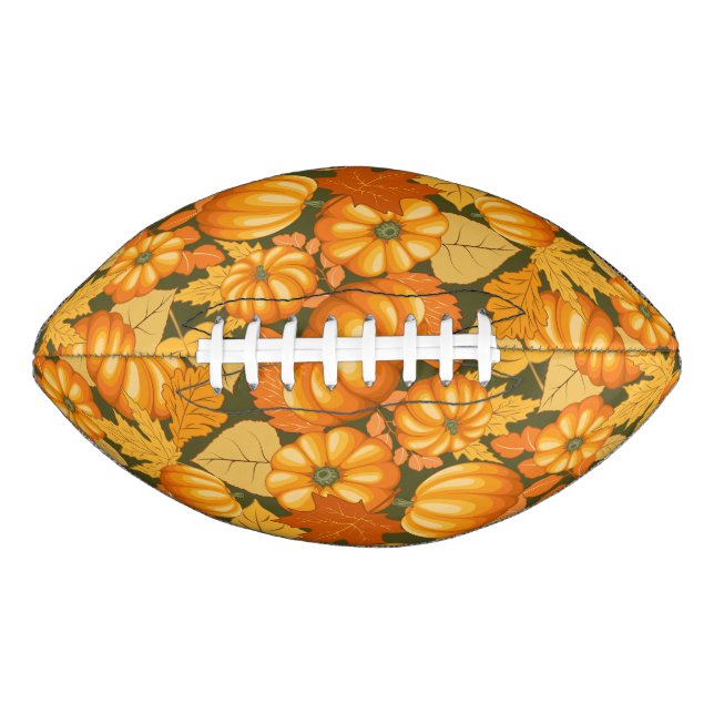 Fall Season Halloween Pumpkins Pattern Football (Front)