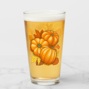 Fall Season Halloween Pumpkins Pattern Glass