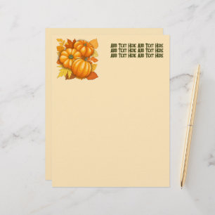 Fall Season Halloween Pumpkins Pattern Letterhead