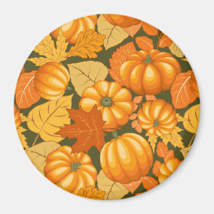 Fall Season Halloween Pumpkins Pattern Magnet