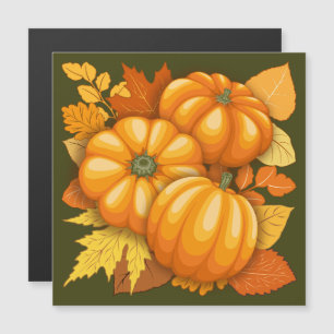 Fall Season Halloween Pumpkins Pattern Magnetic Invitation