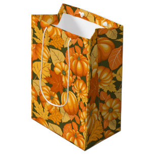 Fall Season Halloween Pumpkins Pattern Medium Gift Bag