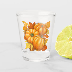 Fall Season Halloween Pumpkins Pattern Shot Glass