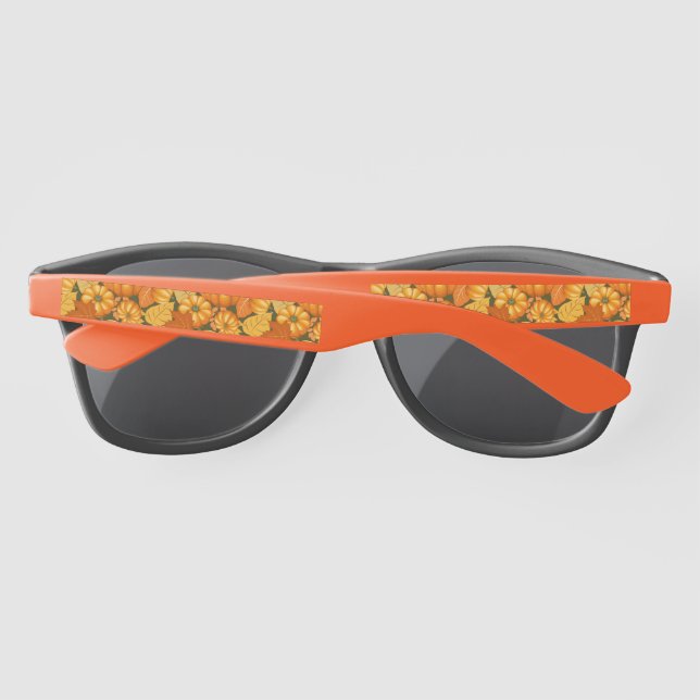 Fall Season Halloween Pumpkins Pattern Sunglasses (Back)