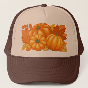 Fall Season Halloween Pumpkins Pattern Trucker Hat